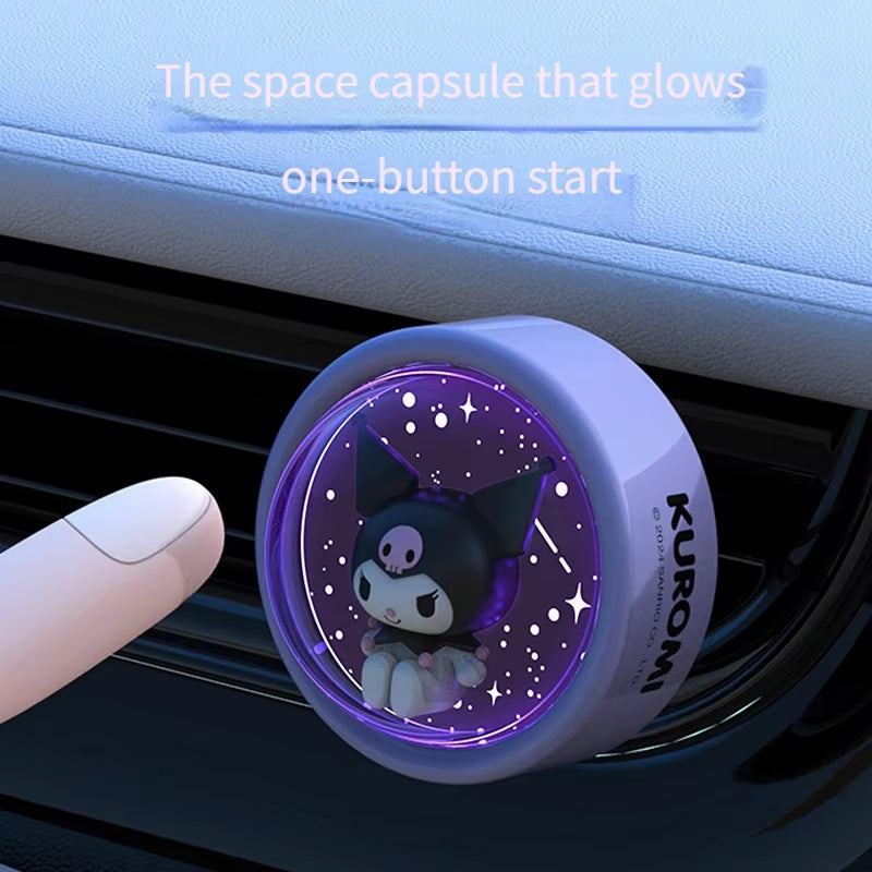 1Pcs Sanrio Kuromi Car Ambiance Lights with Aromatherapy Kawaii Car Decoration Fresh Air for Girlfriend Mom Creative Gift